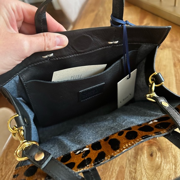 •NEW• Clare V. Petit Simple Tote in Leopard Hair and Black Leather - Picture 4 of 6